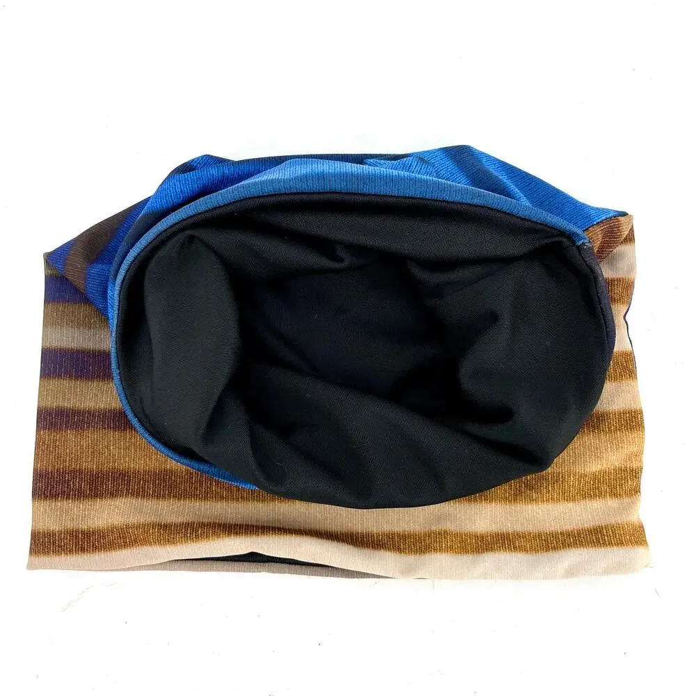 Phunkshun Double Layer gaiter in blue orange stripe - Picture 3 of 4